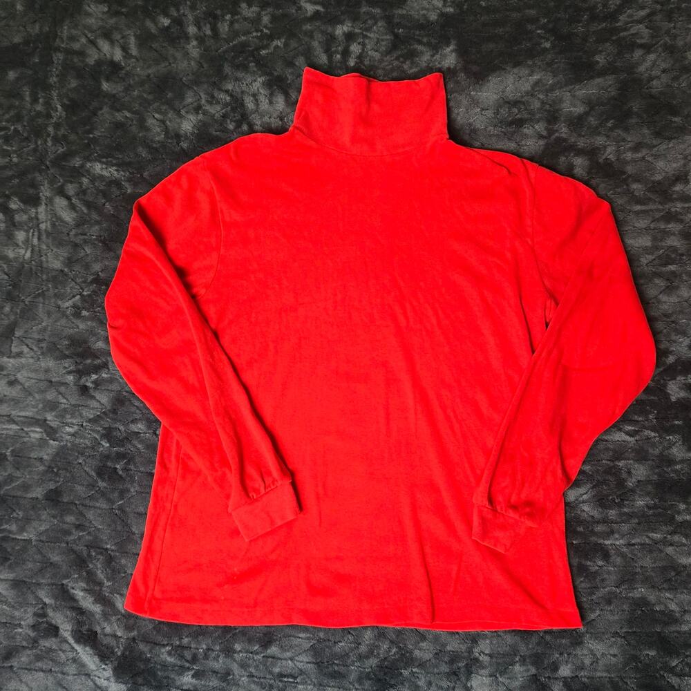 Vintage 90s High Sierra Mervyns 100% Cotton Red Women's Turtleneck - Size L